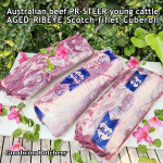 Beef Ribeye AUSTRALIA PR STEER (prime young cattle) AGED by Goodwins brand AMH whole cut FROZEN 4.5-5.5 kg/pc, price/kg (Scotch-Fillet / Cube-Roll)